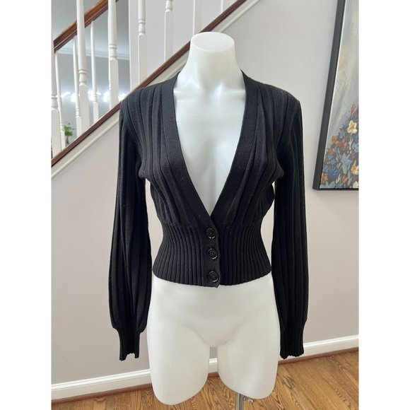 Wilfred Black Ribbed Cardigan - Picture 3 of 7